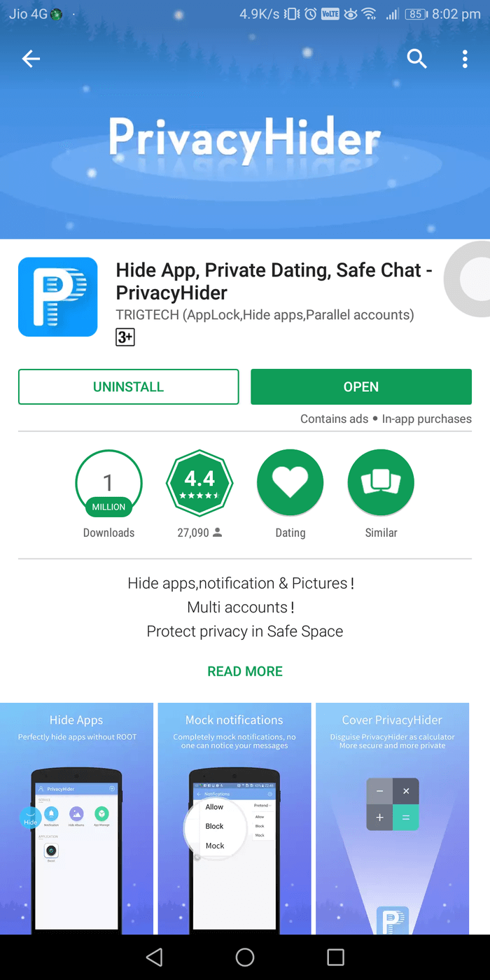 Ocultar aplicaciones de Android sin rooting Hider de privacidad