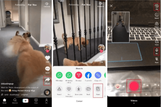 Cómo hacer un video de reacción en Tiktok