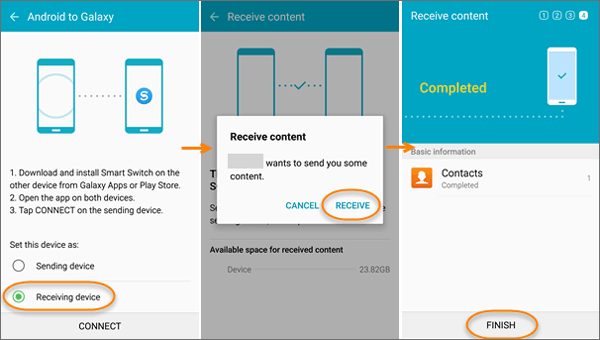 Transferir contactos de Samsung a Samsung a través de la aplicación Smart Switch