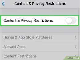 Desactive las restricciones de contenido y privacidad para desactivar el modo restringido