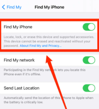 Apague su Find My iPhone para borrar todo el contenido y las configuraciones no funcionan