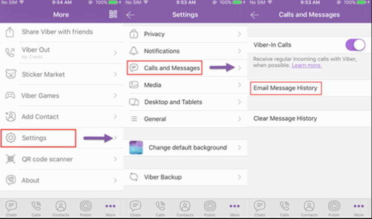 Transferir el historial de Viber del iPhone a la computadora usando Viber