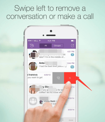 Uso de la aplicación Viber para eliminar el historial de mensajes de Viber en iPhone