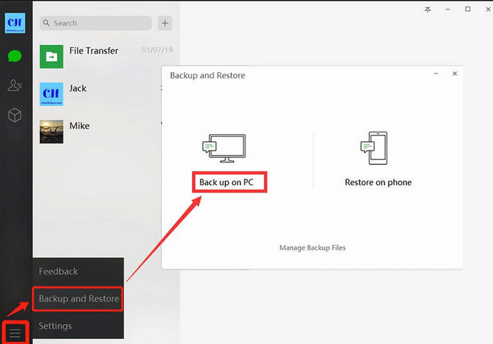 Transfiera mensajes de WeChat desde el iPhone a la computadora a través de WeChat Backup & Restore