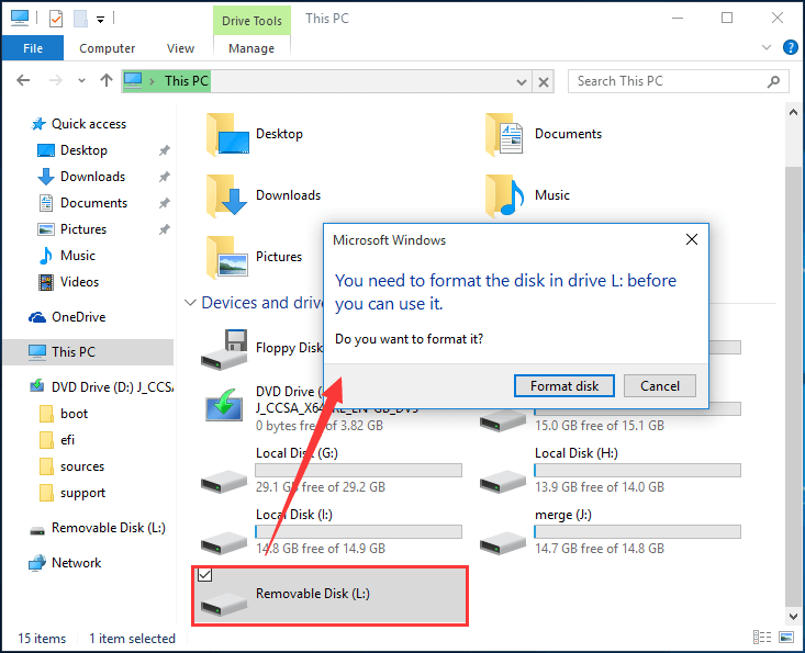 Utilice la administración de discos para corregir el error "Windows no pudo completar el formato"