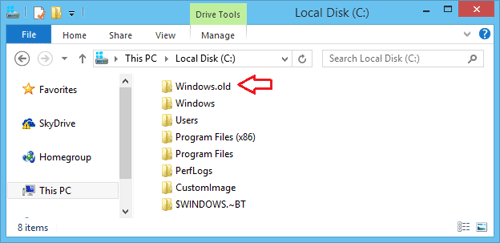 iniciar Windows Old File en una computadora con Windows