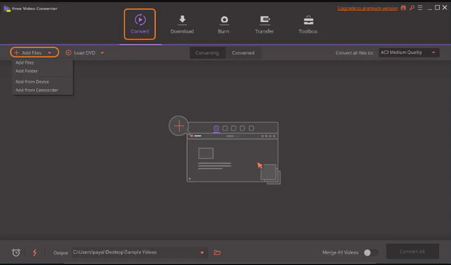 Convierta videos ACVHD usando Wondershare Free Converter