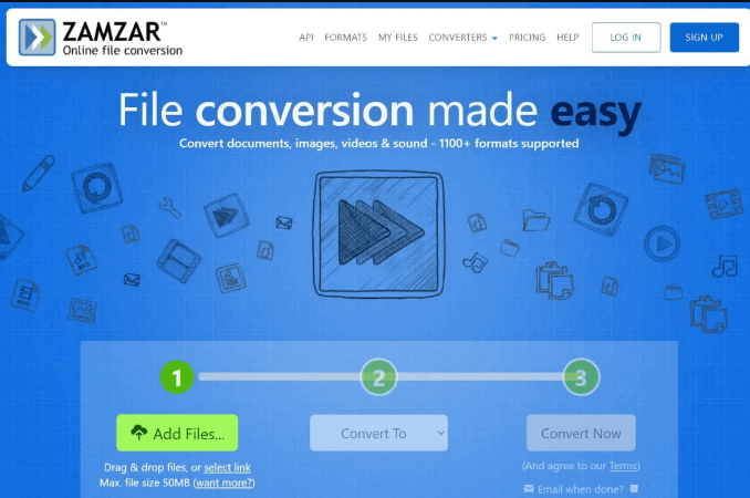 Convierta video ACVHD usando ZamZar Converter
