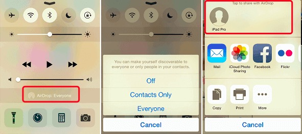 Use Airdrop para transferir fotos desde iPhone a iPad