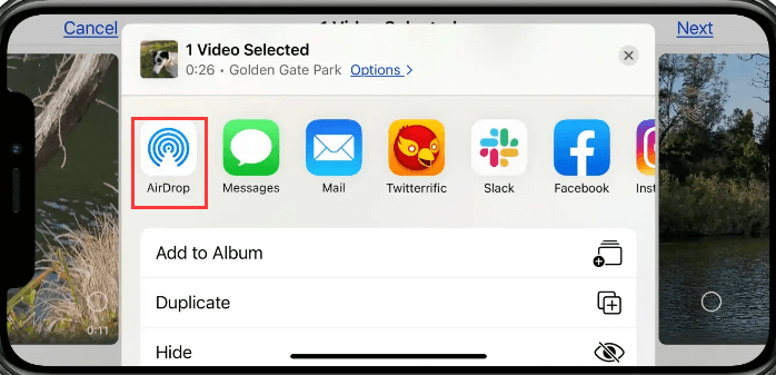 Importar videos desde iPhone a Mac a través de AirDrop