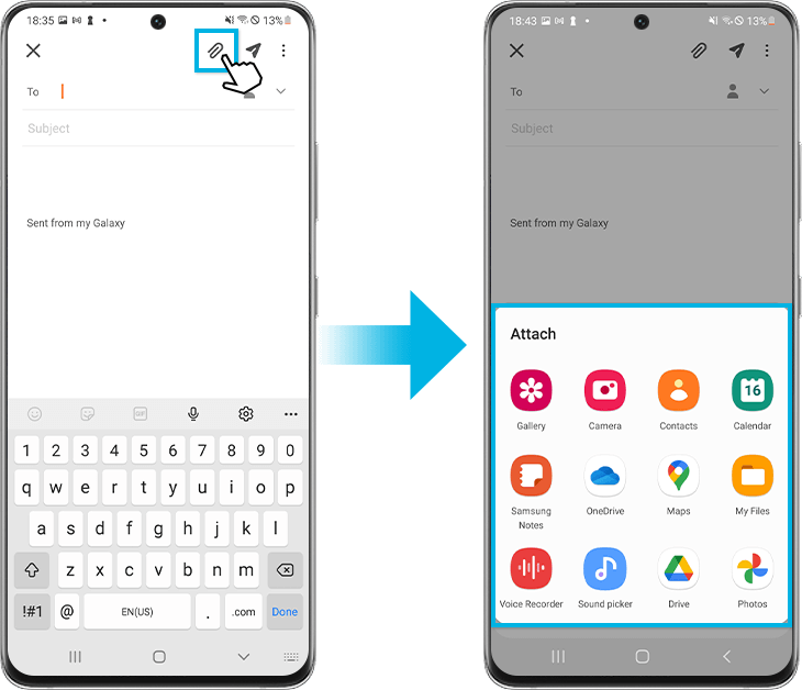 Transferir datos a través del correo electrónico de Samsung a Samsung