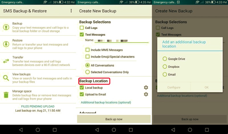 Utilice Copia de seguridad y restauración de SMS para transferir mensajes de texto de Android a iPhone
