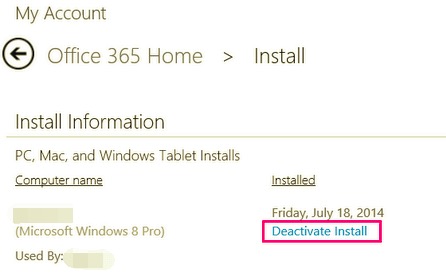 Desactive la suscripción antes de transferir Microsoft Office a otra computadora