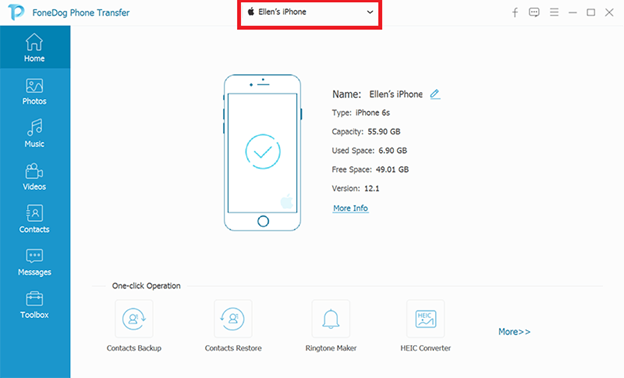 Conecte el iPhone a Mac usando FoneDog Phone Transfer