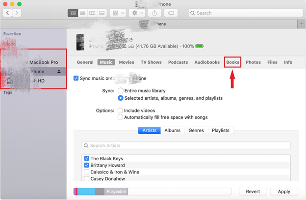 Transfiere PDF a iPhone a través de iTunes