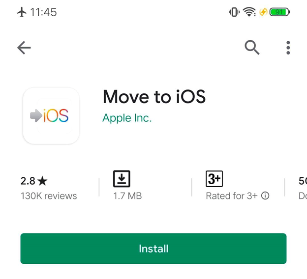 Transferir datos mediante el uso de la aplicación Move to iOS