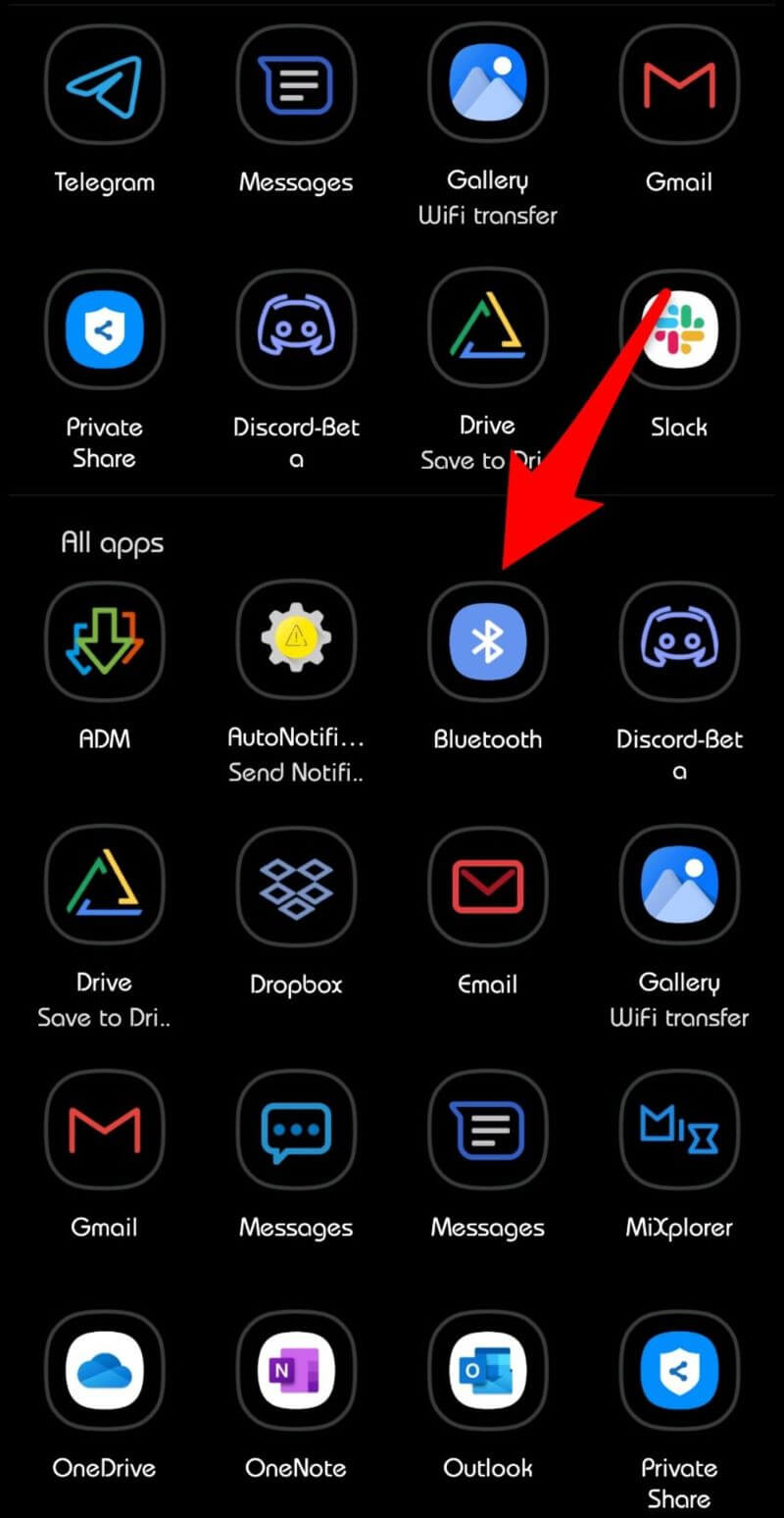 Transferir datos de Samsung a Samsung a través de Bluetooth