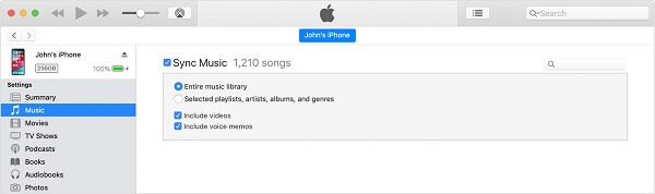 Sincronizar música con iTunes