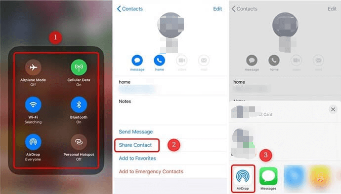 Transferir contactos de iPhone a iPhone sin iCloud usando AirDrop