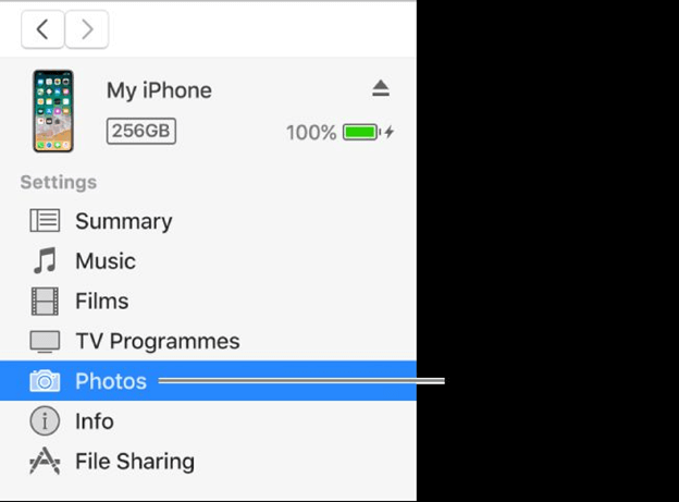 Transferir fotos de iPad a través de iTunes