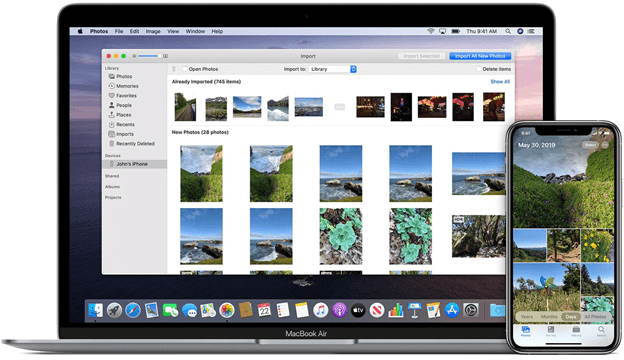 Transferir fotos de iPhone con la aplicación Photos en Mac