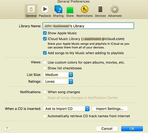 Transferir música de iPod a Mac a través de la biblioteca de música de iCloud