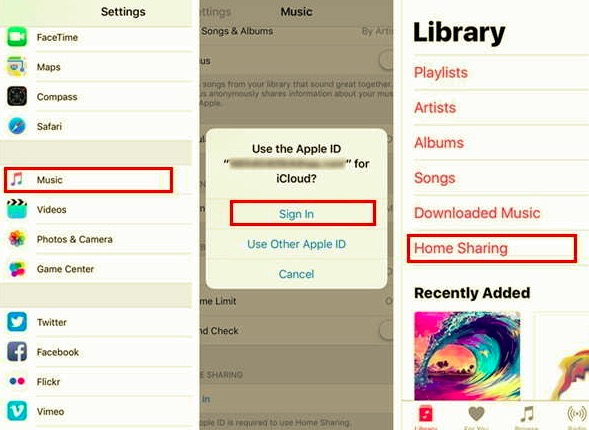 Transfiere música de iPhone a iPhone con Home Sharing