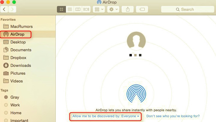 Active Airdrop para transferir videos de iPhone a Mac
