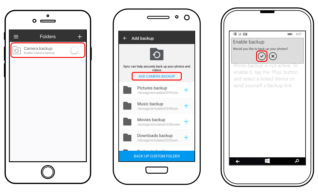 Reparar la cámara Android no funciona Copia de seguridad