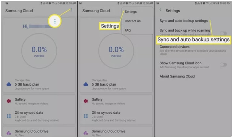 Transfiera Samsung Notes a un teléfono nuevo usando Samsung Cloud
