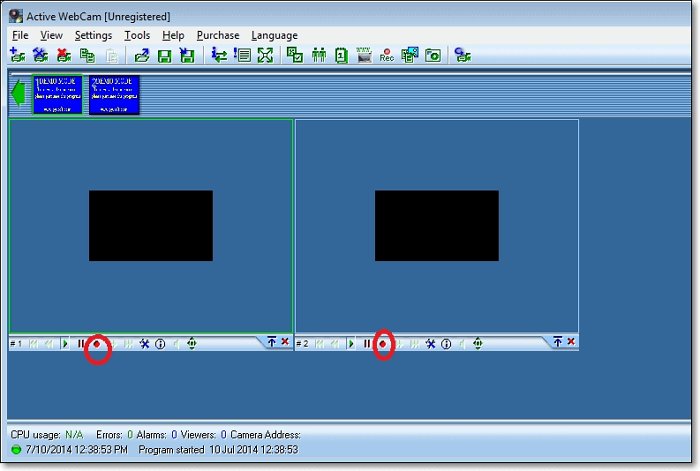 Cámara web activa para grabar cámara web en Windows