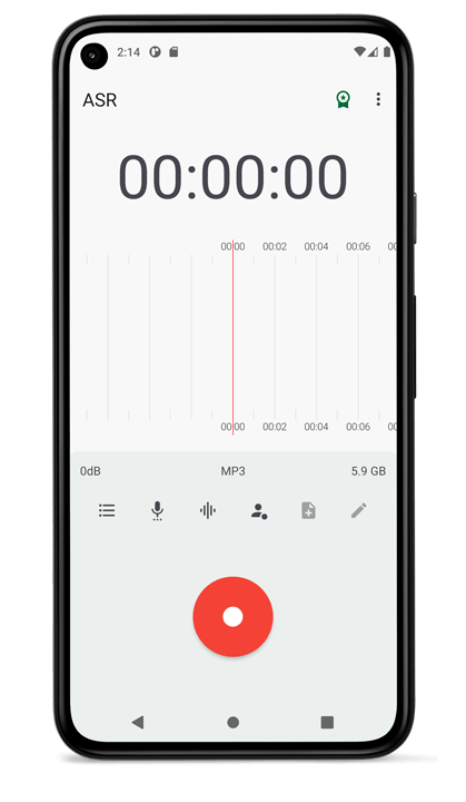 Grabadora de voz ASR Android