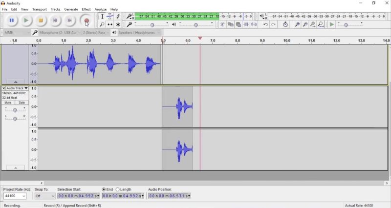 ¿Cómo se está desempeñando Audacity?