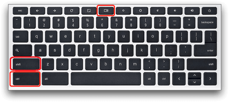 Grabación de pantalla en Chromebook usando las teclas del teclado