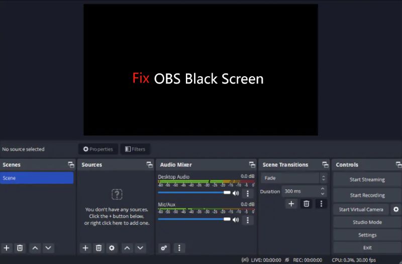 Por qué y cómo arreglar la pantalla negra de grabación de OBS