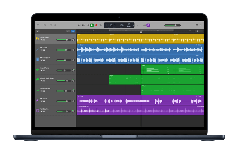 GarageBand para grabación de audio