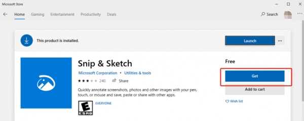 Tomar capturas de pantalla en un monitor mediante Snip & Sketch