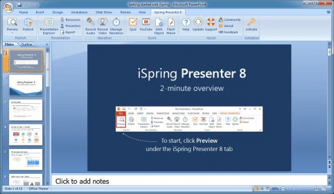 Grabación del presentador iSpring