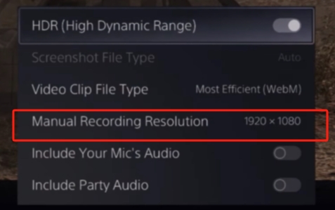 Configurar la grabación en PS5