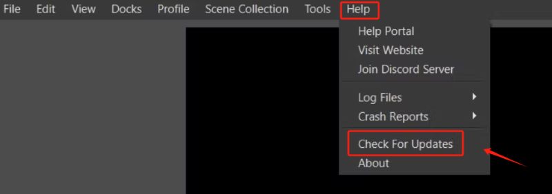 Actualice OBS para solucionar el problema de la pantalla negra de grabación