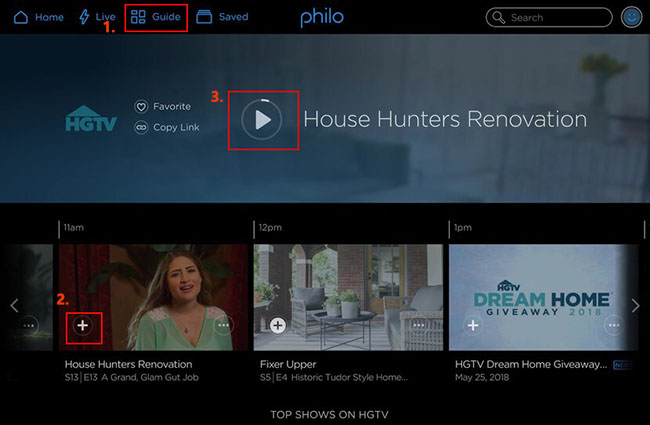 Grabe en Philo usando la función Cloud DVR