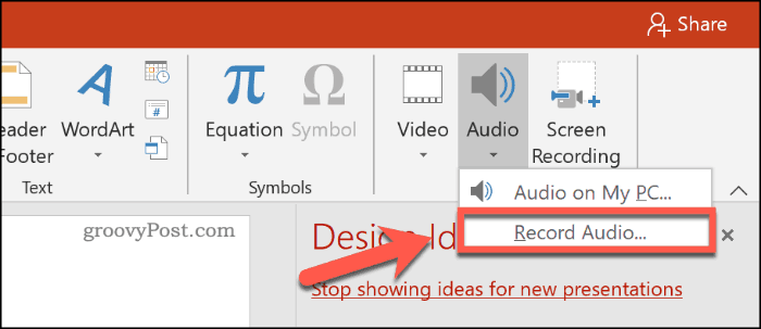 Grabar PowerPoint con audio (método directo)