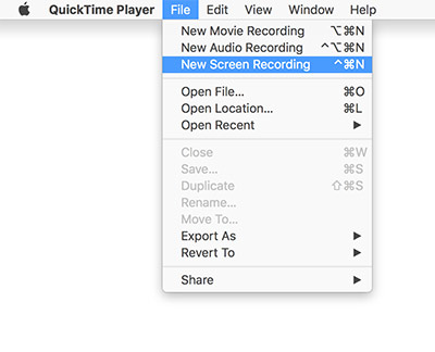 Aplicaciones que pueden grabar GIF en pantalla Mac - QuickTime