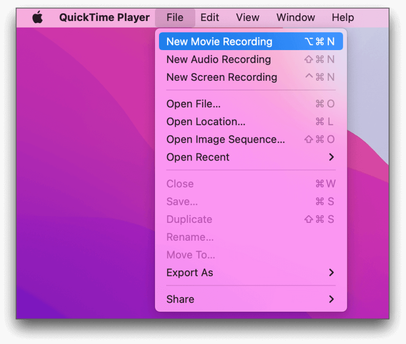 QuickTime: uno de los mejores programas de grabación de cámaras web para Mac