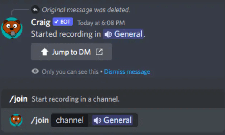 Grabar llamada de Discord en el teléfono a través de Craig Bot