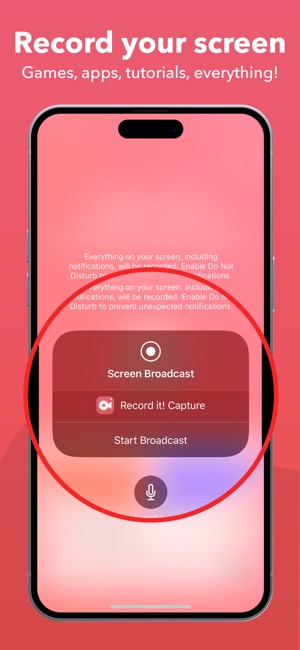 Grabación de pantalla con sonido en iPhone a través de la aplicación Record It