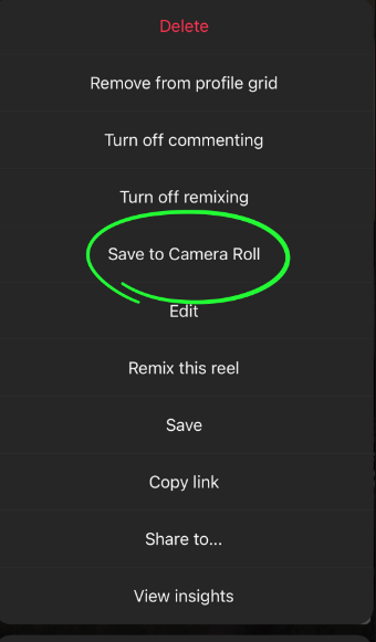 Guarde los carretes de Instagram desde su perfil
