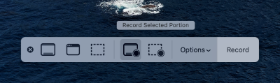 Capturar un fragmento de pantalla con la barra de herramientas de captura de pantalla en Mac
