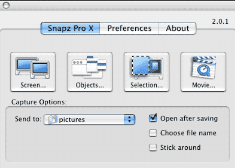 Snapz Pro X para capturar videos en Mac