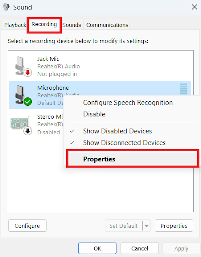 Grabe audio interno con un cable de audio y configure las propiedades del midrófono